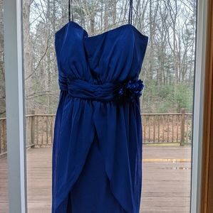 Strapless blue cocktail/formal dress